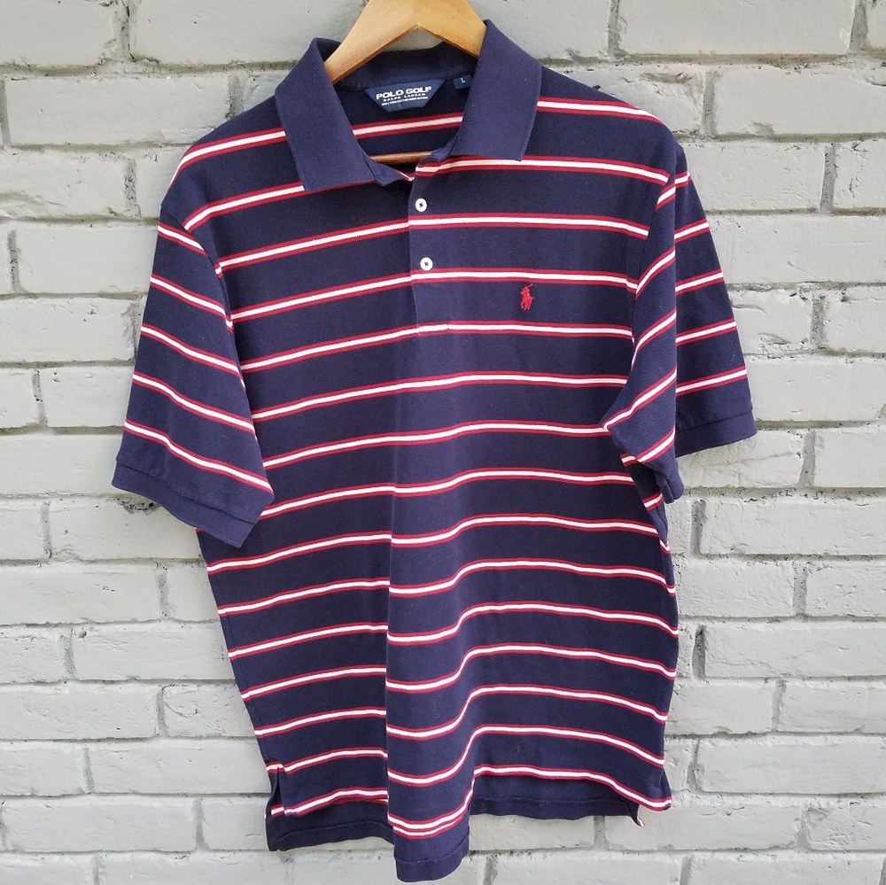 RL Polo Golf Striped Polo - Large